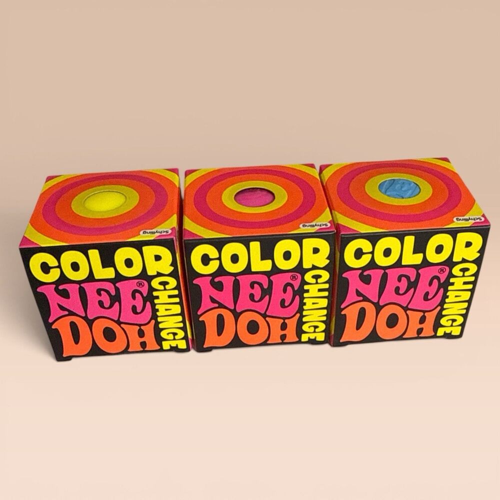 NEW Schylling Color Change NeeDoh 3-Pack Stress Ball Fidget Sensory Toy Lot